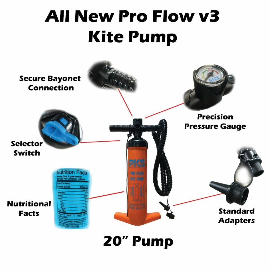 PKS Pro Flow V3 Large Kite & Wing Pump With PSI Meter 20" Discounts Apply ! 6 PKS Pro Flow V3 Large Kite & Wing Pump With PSI Meter 20" Discounts Apply ! - Image 4